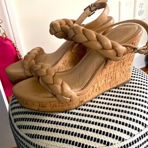 Michael Shannon braided nude wedges. Size 6. GUC!!